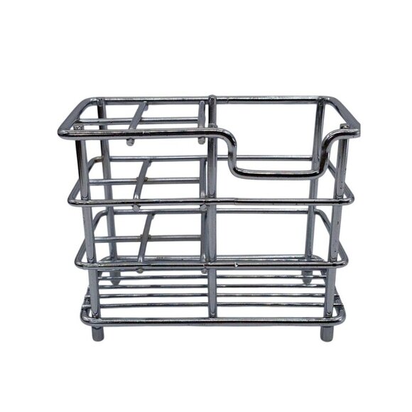 Metal Toothpaste & Toothbrush Holder For Bathroom Sliver Tone - Picture 7 of 9